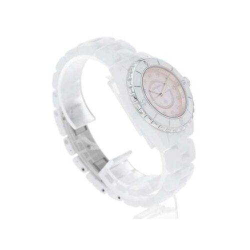 シャネル J12 33mm ホワイトセラミック 12Pダイヤ マザーオブパール ピンクシェル H5513 CHANEL 腕時計 世界限定1200本 レディース