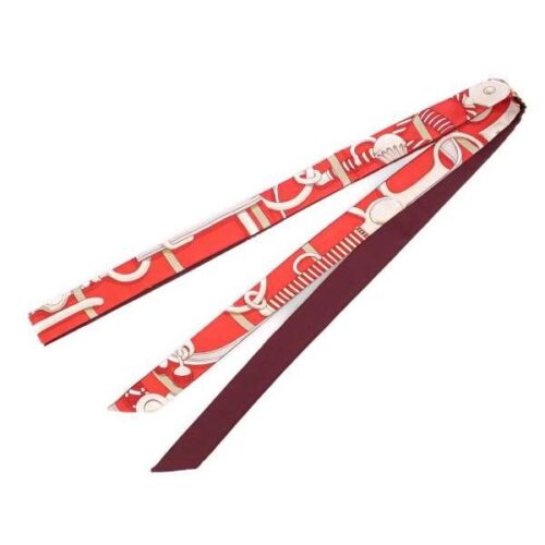 エルメス スカーフ ツイロン レッド シルク HERMES