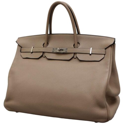 エルメス バーキン40 トゥルティエールグレー/シルバー金具 トリヨンクレマンス □M刻印 HERMES Birkin ハンドバッグ 【