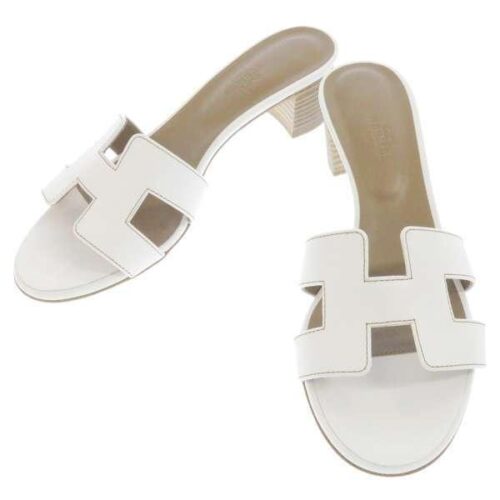エルメス サンダル オアジス Oasis レディースサイズ36 1/2 HERMES 靴 ミュール オアシス 白
