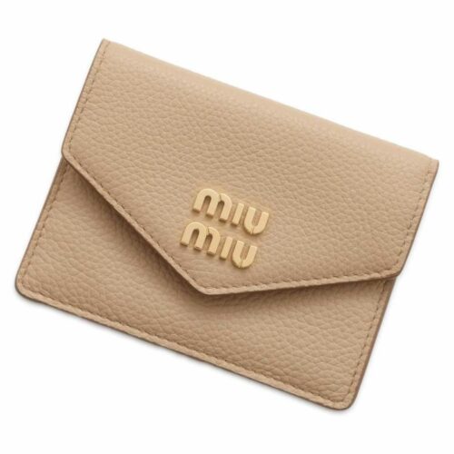 新品同様/未使用級 MIU MIU ミュウミュウ 折り財布 レザー 花柄 ピンク 