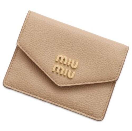 ミュウミュウ：カードケース ロゴ レザー 5MF031