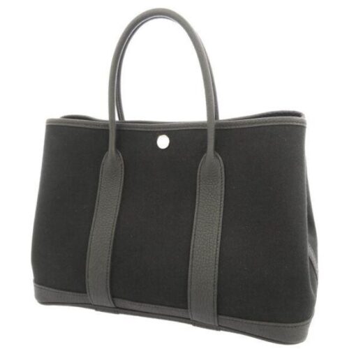 3.エルメス トートバッグ ガーデンパーティTPM ブラック/シルバー金具 トワルシェブロン/ネゴンダ