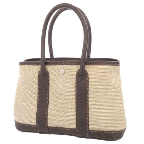 エルメス トートバッグ ガーデンパーティTTPM ナチュラル/マロン トワルアッシュ/ブッフル □I刻印 HERMES 安心保証