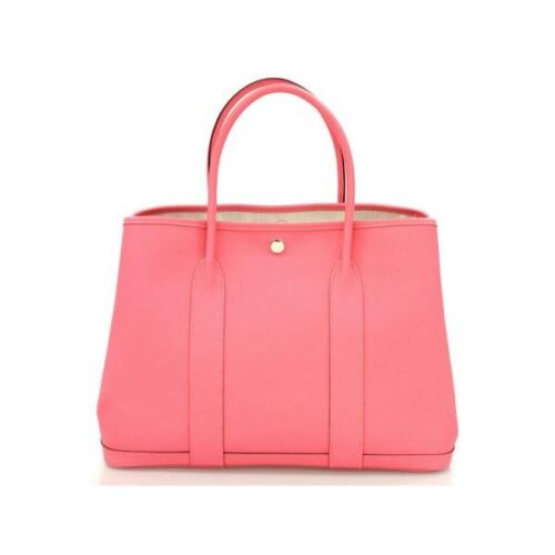 エルメス トートバッグ ガーデンパーティPM ローズアザレ×シルバー金具 ヴォーエプソン A刻印 HERMES バッグ