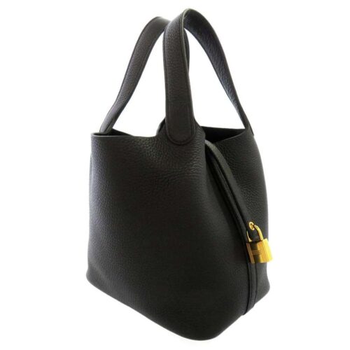 エルメス ハンドバッグ ピコタンロックPM ブラック/ゴールド金具 トリヨンクレマンス U刻印 トートバッグ