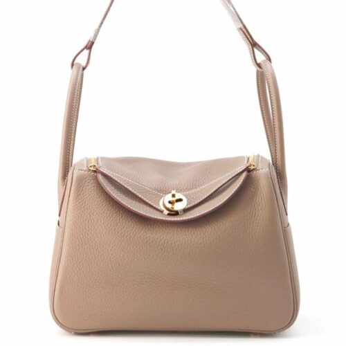 エルメス ハンドバッグ リンディ 26 エトゥープ/ゴールド金具 トリヨンクレマンス W刻印