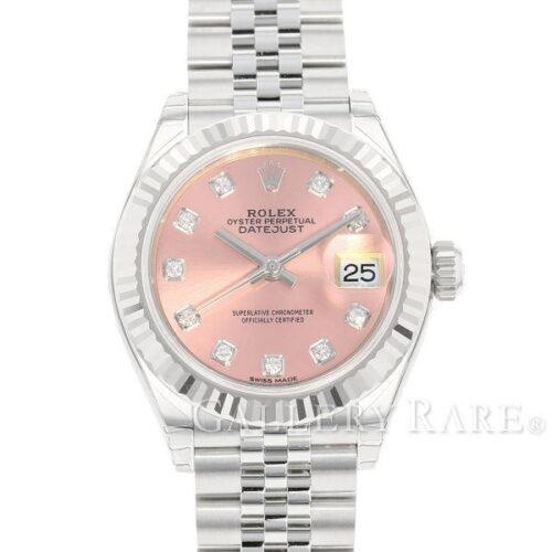 ロレックス デイトジャスト28 K18WG SS 10Pダイヤ ピンク文字盤