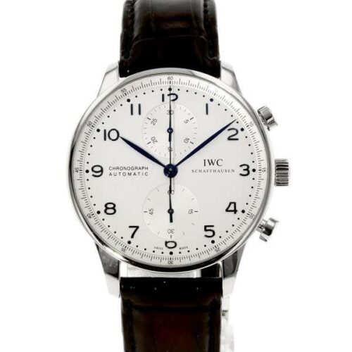 IWC ポルトギーゼ クロノグラフ IW371446 腕時計 ウォッチ シルバー文字盤 アリゲータストラップ