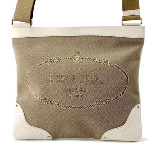 プラダ ショルダーバッグ ロゴ BT0536 PRADA バッグ 白 