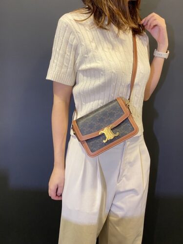 セリーヌ ショルダーバッグ ティーン トリオンフ レザー