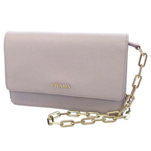 プラダ チェーンショルダーバッグ サフィアーノ PRADA バッグ ポシェット チェーンウォレット 財布 安心保証