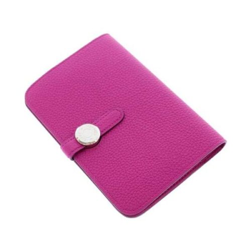 エルメス 財布 ドゴン コンパクト ローズパープル×シルバー金具 トゴ C刻印 HERMES 二ツ折リ財布