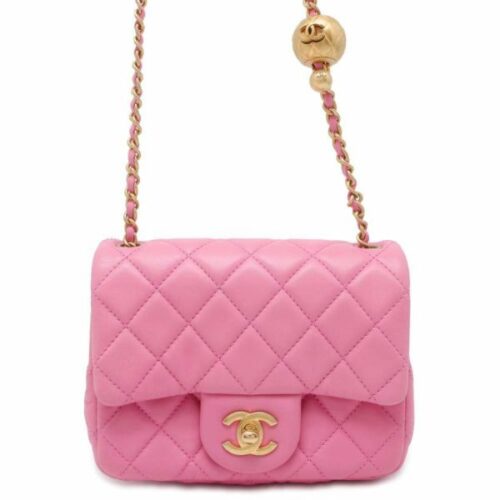 シャネル チェーンショルダーバッグ ミニマトラッセ ラムスキン