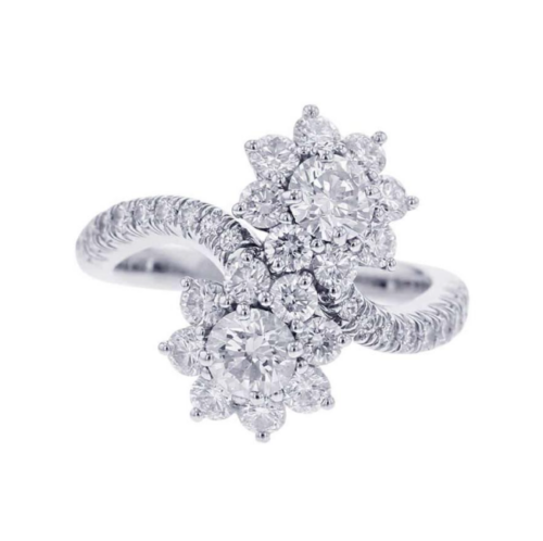 人気デザイン３：ハリーウィンストン サンフラワー ツインリング ダイヤ