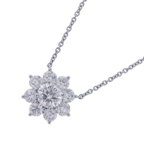 ハリーウィンストン ネックレス サンフラワー・ペンダント スモール ダイヤ 中石0.70ct/9P 計約1.55ct Pt950 PEDPNASMSF GIA鑑定書付き