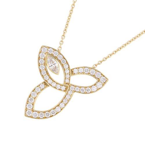 ハリーウィンストン ネックレス リリークラスター・ペンダント ダイヤモンド 46P 計約0.68ct K18YGイエローゴールド PEDYMQRFLC