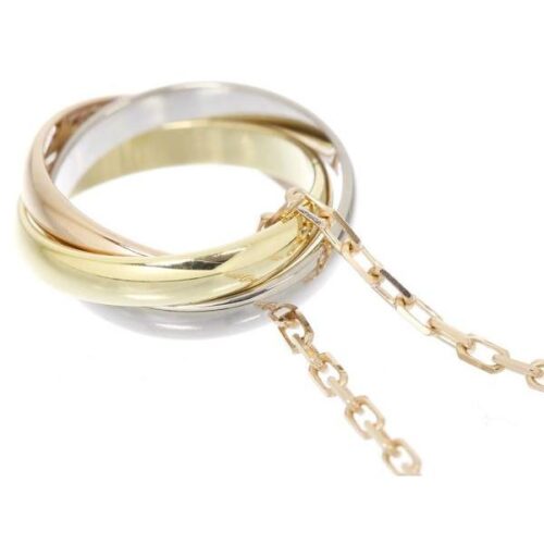 カルティエ ネックレス トリニティ ドゥ カルティエ K18PGピンクゴールド K18WGホワイトゴールド K18YGイエローゴールド スリーゴールド