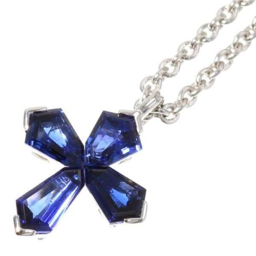 グラフ ネックレス トラペゾイドクロス ペンダント スモール サファイア/K18WG GRAFF ジュエリー 