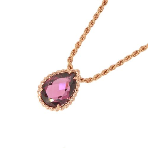 ブシュロン ネックレス セルパンボエム ペンダント スモール ロードライトガーネット 1P 計2.24ct K18PGピンクゴールド JPN00595