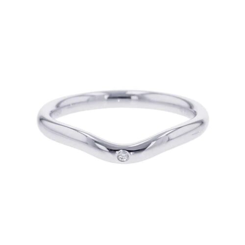 ティファニー リング カーブドバンド ダイヤモンド 1P Pt950プラチナ リングサイズ約10号 Tiffany&Co. 指輪 ジュエリー