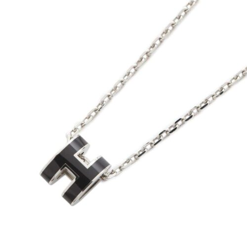 エルメス ネックレス ミニ・ポップアッシュ ブラック/シルバー金具 HERMES アクセサリー