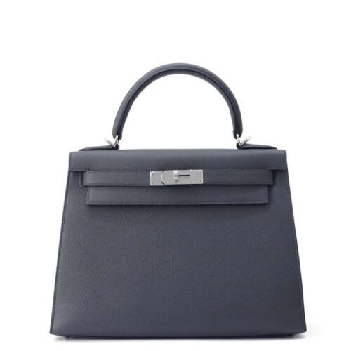 エルメス ハンドバッグ ケリー28 外縫い グリミスティ/シルバー金具 エプソン W刻印 2wayショルダー