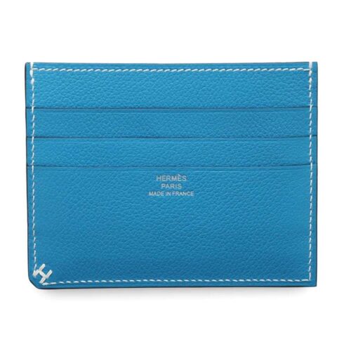 エルメス カードケース Hセリエ ブルーザンジバル エバーカラー W刻印 HERMES カード