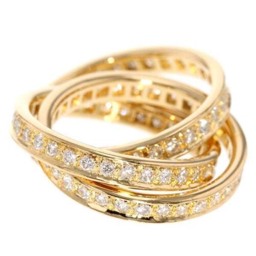 ルティエ リング フルエタニティ スリーバングルズ ダイヤモンド K18YG リングサイズ52 Cartier 安心保証