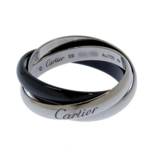 カルティエ リング トリニティ クラシック セラミック K18WG リングサイズ59 B4095600 B4095659 Cartier
