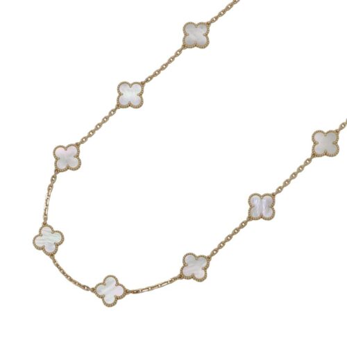 ヴァンクリーフ&アーペル ネックレス ヴィンテージ アルハンブラ ネックレス 10モチーフ マザーオブパール K18YG VCARA42800