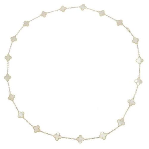 ヴァンクリーフ&アーペル ネックレス ヴィンテージアルハンブラ ロング 20P マザーオブパール K18YG 安心保証