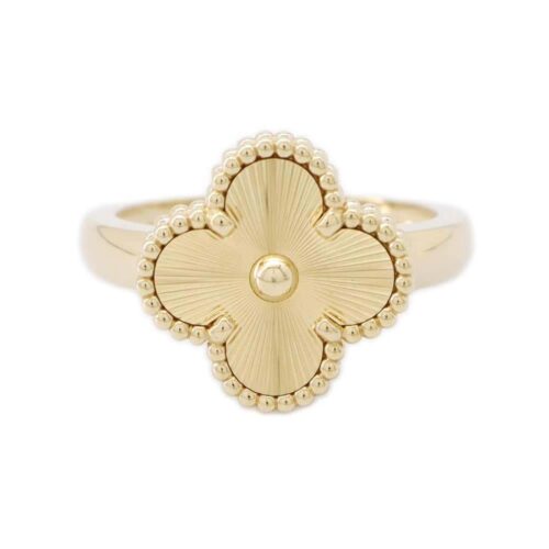 ヴァンクリーフ&アーペル リング ヴィンテージ アルハンブラ リング ギヨシェ K18YG リングサイズ52 VCARP61355/VCARP61300