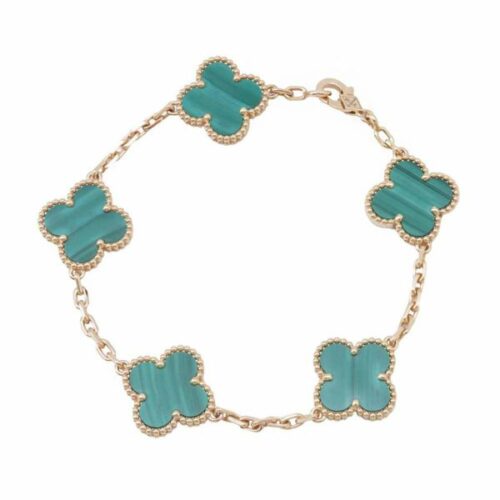 ヴァンクリーフ＆アーペル ブレスレット ヴィンテージ アルハンブラ ブレスレット 5モチーフ マラカイト