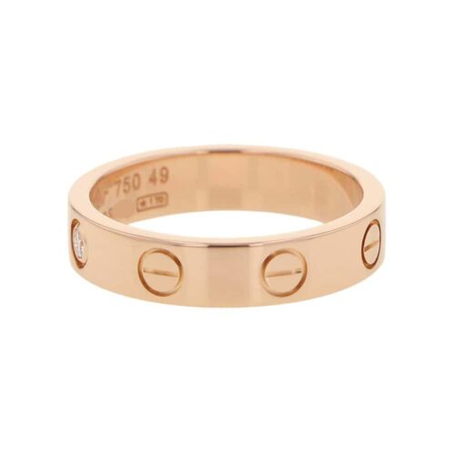 カルティエ リング LOVE リング SM ダイヤモンド 1P 0.02ct K18PG サイズ49 B4050700 ウェディングリング ジュエリー