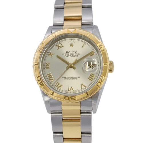 ロレックス デイトジャスト サンダーバード T番 SS/K18YG 16263 ROLEX 腕時計 グレー文字盤 ローマン 【安心保証】