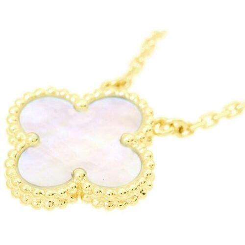 ヴァンクリーフ&アーペル ネックレス ヴィンテージ アルハンブラ ペンダント K18YG マザーオブパール VCARA45900 バンクリ