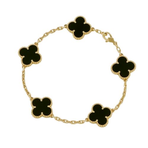 ヴァンクリーフ&アーペル ブレスレット ヴィンテージ アルハンブラ ブレスレット 5モチーフ オニキス K18YG VCARA41300