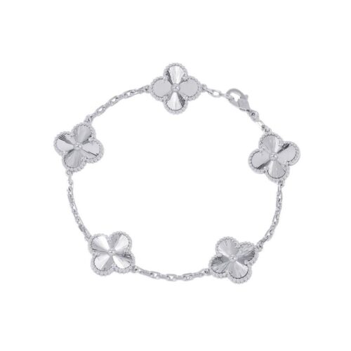 ヴァンクリーフ&アーペル ブレスレット ヴィンテージ アルハンブラ ブレスレット 5モチーフ ギヨシェ K18WG VCARP9XE00