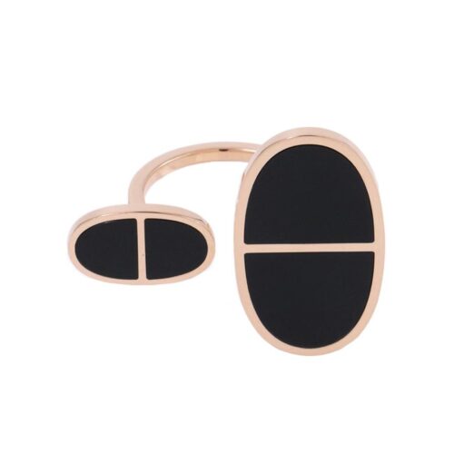 エルメス リング シェーヌダンクル ヴェルソ TGM K18PGピンクゴールド/ブラックセラミック リングサイズ55 HERMES 指輪 ジュエリー