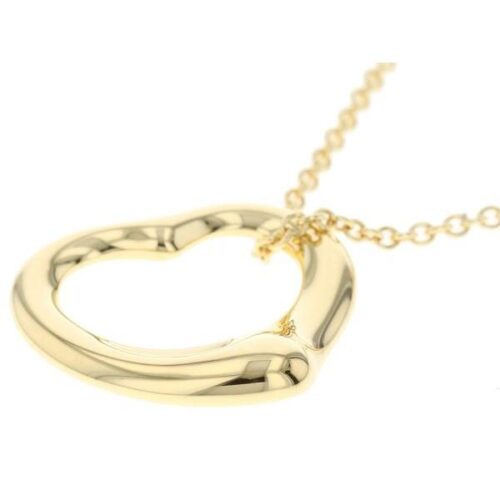 ティファニー ネックレス オープンハート ペンダント エルサ・ペレッティ K18YGイエローゴールド Tiffany&Co.