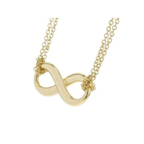 ティファニー ネックレス インフィニティ ペンダント K18YGイエローゴールド TIFFANY ジュエリー ループ ダブルチェーン