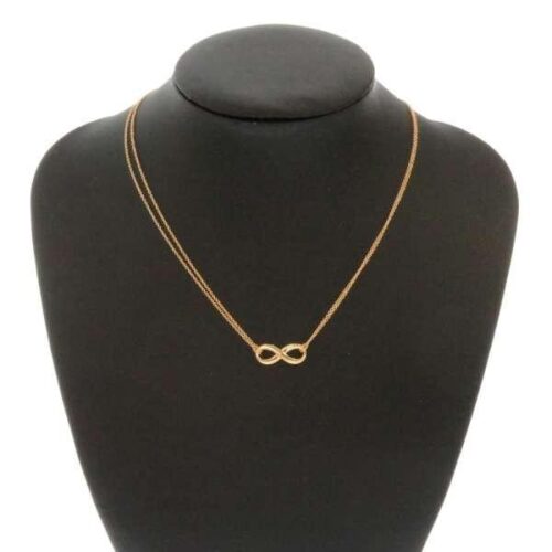 ティファニー ネックレス インフィニティ ペンダント K18YGイエローゴールド TIFFANY ジュエリー ループ ダブルチェーン