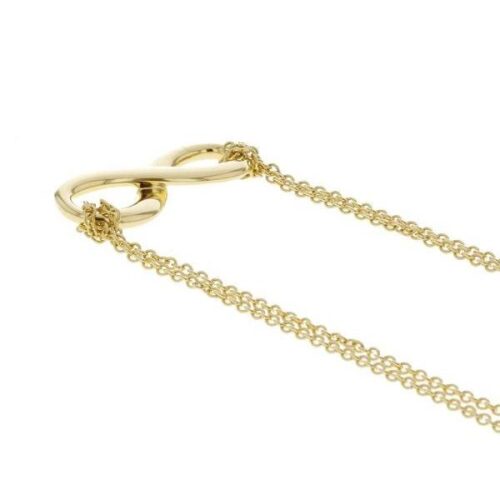 ティファニー ネックレス インフィニティ ペンダント K18YGイエローゴールド TIFFANY ジュエリー ループ ダブルチェーン