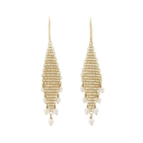 ティファニー ピアス エルサペレッティ メッシュ フリンジピアス K18YG パール