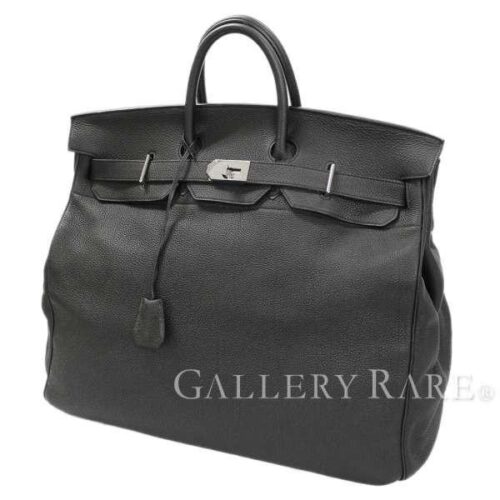 エルメス ハンドバッグ オータクロア50 ブラック×シルバー金具 トゴ 