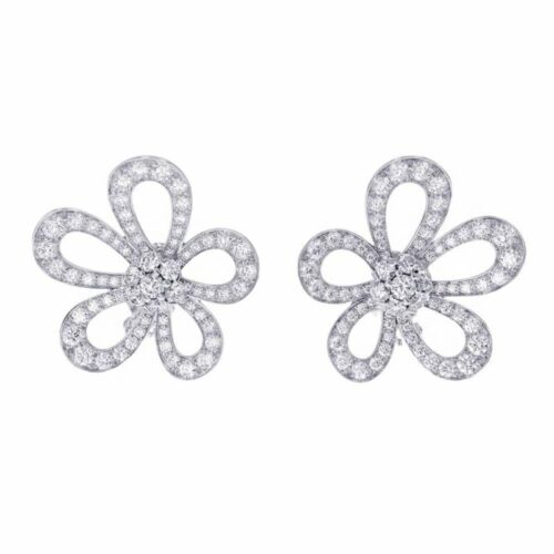 ピアス フラワーレース イヤリング ダイヤモンド