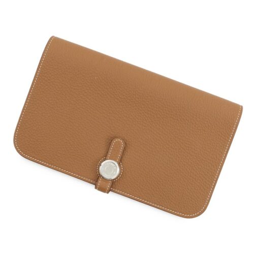 エルメス 長財布 ドゴンGM ゴールド/シルバー金具 トゴ K刻印 HERMES 財布