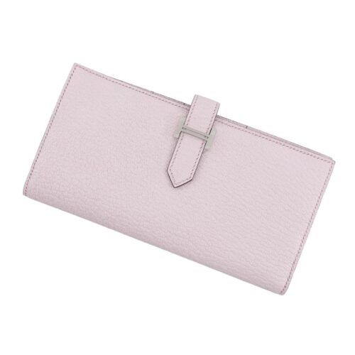 エルメス 長財布 ベアンスフレ モーヴペール/シルバー金具 シェブルミゾル K刻印 HERMES 財布 シェーブル