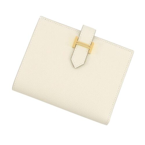 エルメス 二つ折り財布 ベアンコンパクト クレ/ゴールド金具 エプソン K刻印